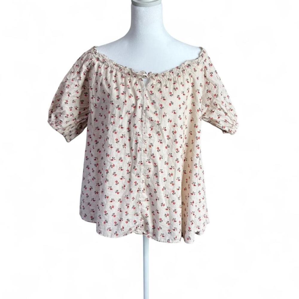 Zara Milkmaid off the shoulder blouse‎ with flower print